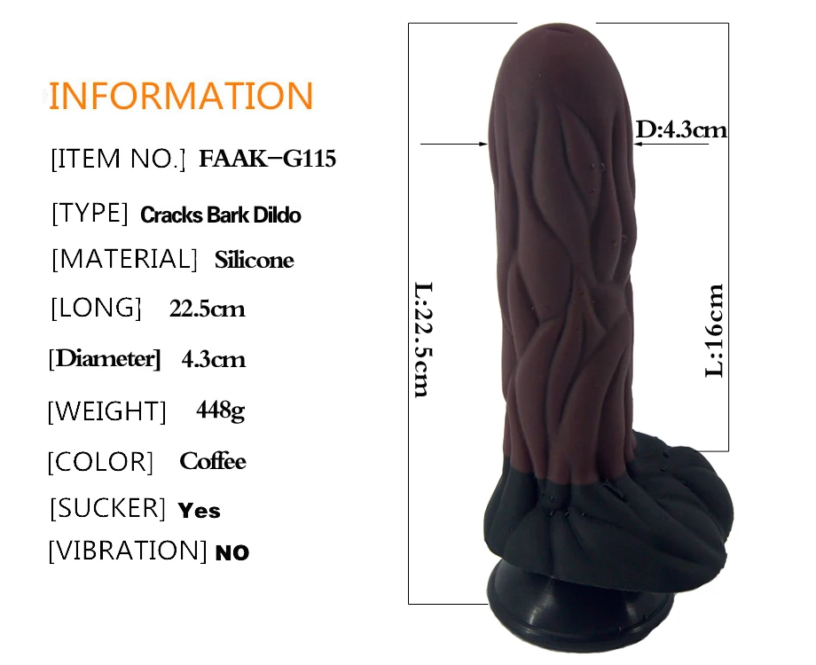 Silicong Old Bark Shape Deep Texture Dildo Perfect Substitute Normal Sized Man's Penis Insert to 6.3