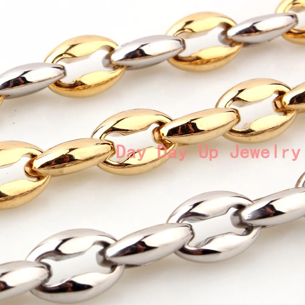 6/7/12mm Fashion Gift 316L Stainless Steel Silver Gold Coffee Beans Chain Mens Womens Necklace Or Bracelet Unisex Jewelry 7"-40"
6/7/12mm Fashion Gift 316L Stainless Steel Silver Gold Coffee Beans Chain Mens Womens Necklace Or Bracelet Unisex Jewelry 7"-40"