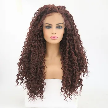 Charisma Side Part Kinky Curly Wigs Brown Color High Temperature Fiber Hair Synthetic Lace Front Wig 26 Inch Long Wigs for Women
Charisma Side Part Kinky Curly Wigs Brown Color High Temperature Fiber Hair Synthetic Lace Front Wig 26 Inch Long Wigs for Women