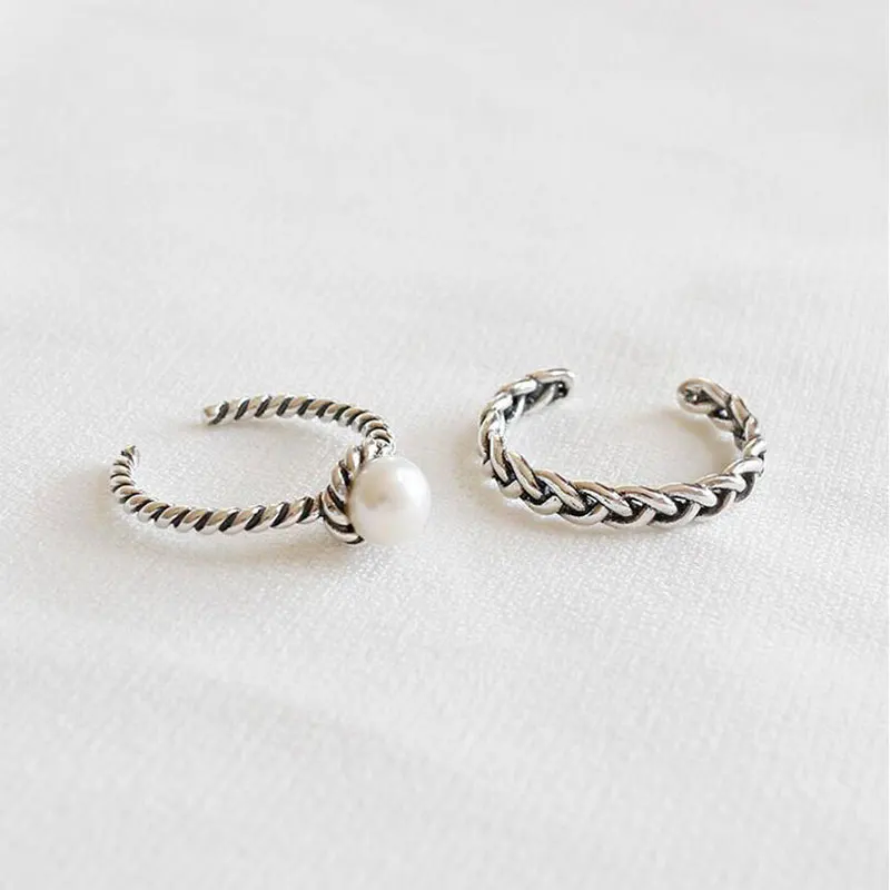 Anenjery 925 Sterling Silver Jewelry Rope Woven Pearl Thai Silver Opening Rings For Women bague anillos (16mm)S-R168
Anenjery 925 Sterling Silver Jewelry Rope Woven Pearl Thai Silver Opening Rings For Women bague anillos (16mm)S-R168