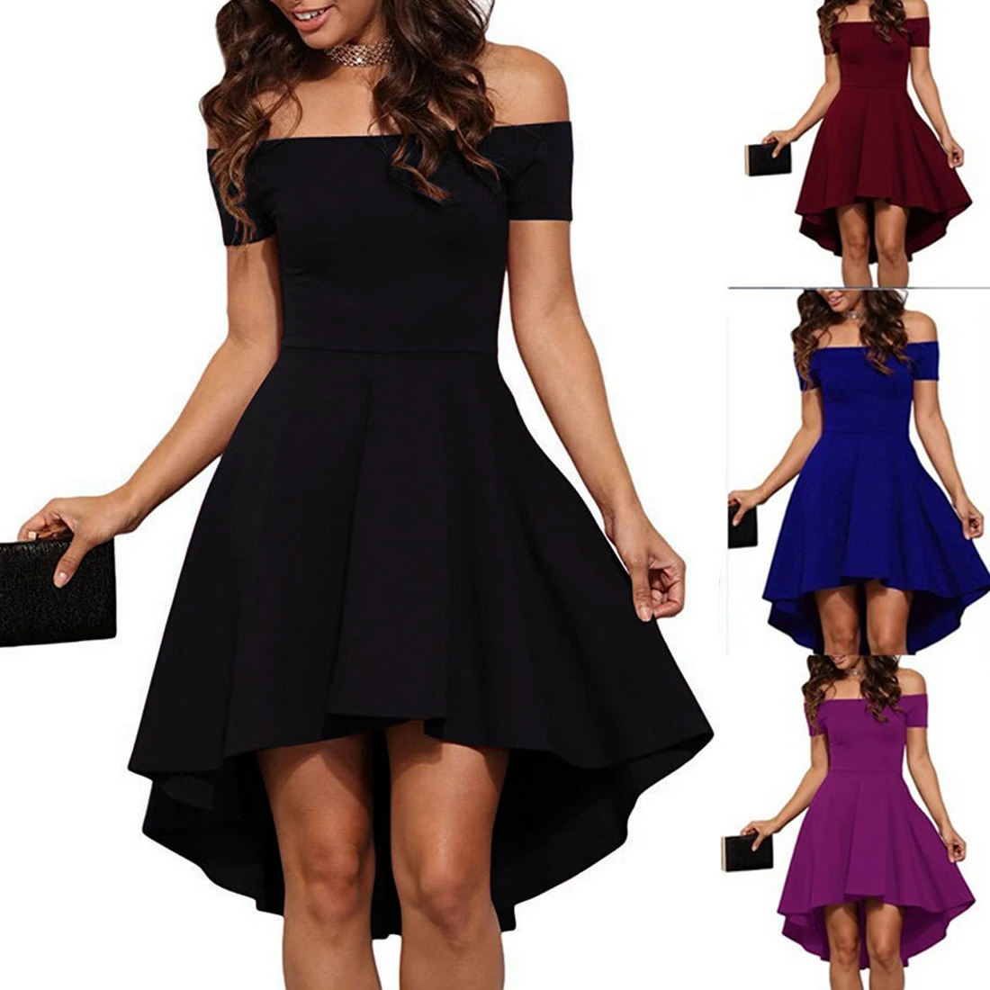 Women loose short sexy dress summer fashion dress Leisure vacation One word collar A-line irregular Lady dress
Women loose short sexy dress summer fashion dress Leisure vacation One word collar A-line irregular Lady dress