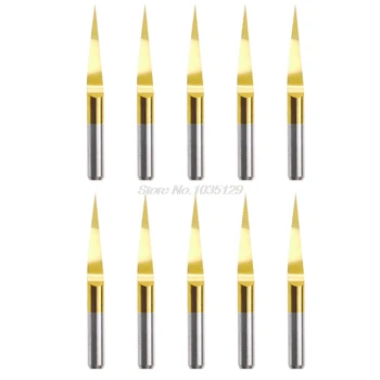 10Pcs/Set Titanium Coated Carbide PCB 10 Degree 0.1mm Engraving CNC Bit Router Tools Oct11 Whosale&DropShip
10Pcs/Set Titanium Coated Carbide PCB 10 Degree 0.1mm Engraving CNC Bit Router Tools Oct11 Whosale&DropShip