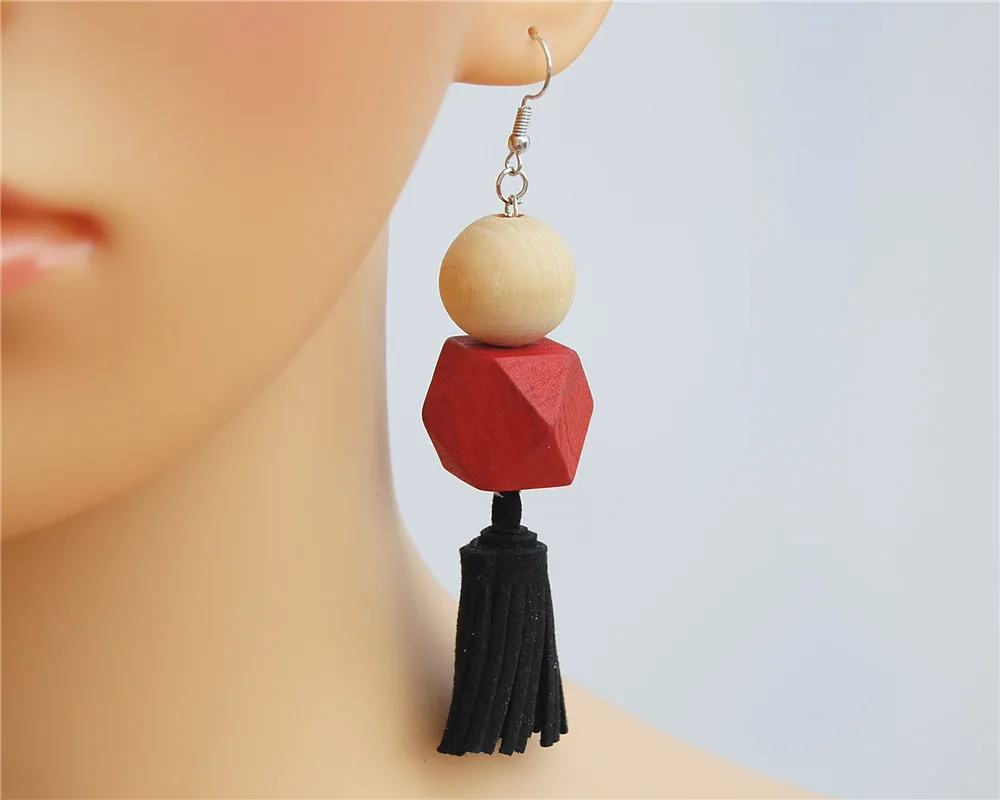 1pair Mix New Woman Dangle Drop Earrings Handmade DIY Jewelry Square & Round Wood Beads Suede Velvet Tassel Pendant
1pair Mix New Woman Dangle Drop Earrings Handmade DIY Jewelry Square & Round Wood Beads Suede Velvet Tassel Pendant