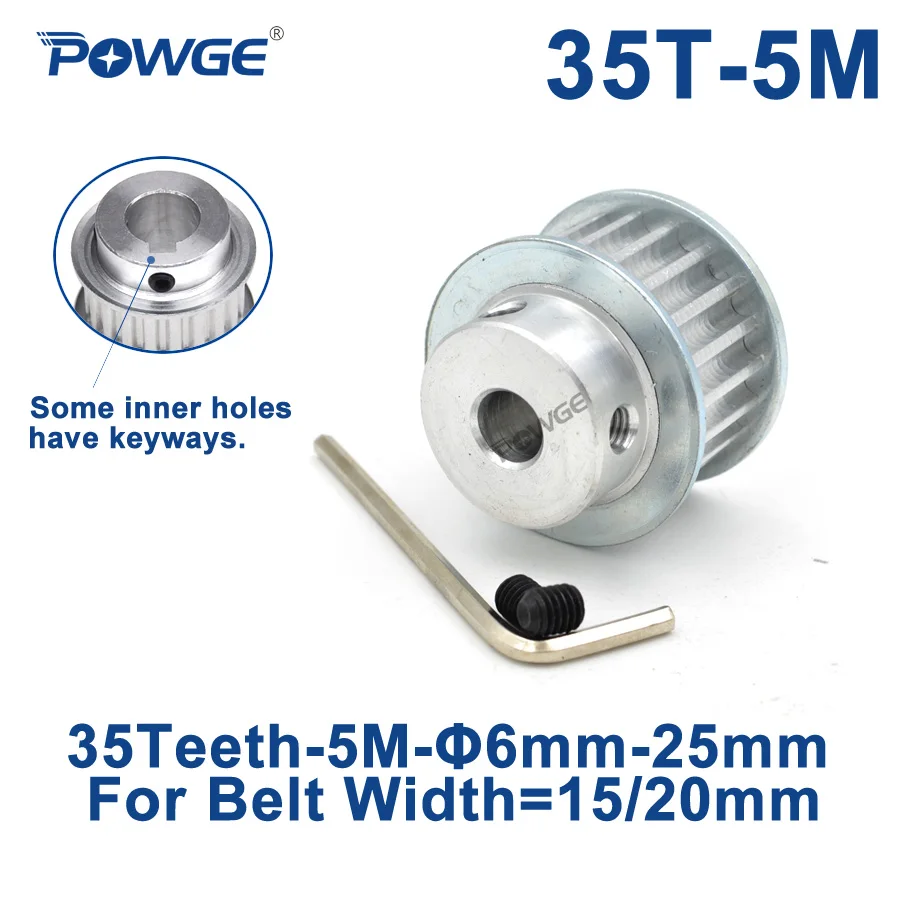 POWGE 35 Teeth 5M Synchronous Pulley keyway Bore 8/10/12/14/15/16/17/18/19/20mm for Width 15/20mm HTD5M Timing Belt 35T 35Teeth
POWGE 35 Teeth 5M Synchronous Pulley keyway Bore 8/10/12/14/15/16/17/18/19/20mm for Width 15/20mm HTD5M Timing Belt 35T 35Teeth