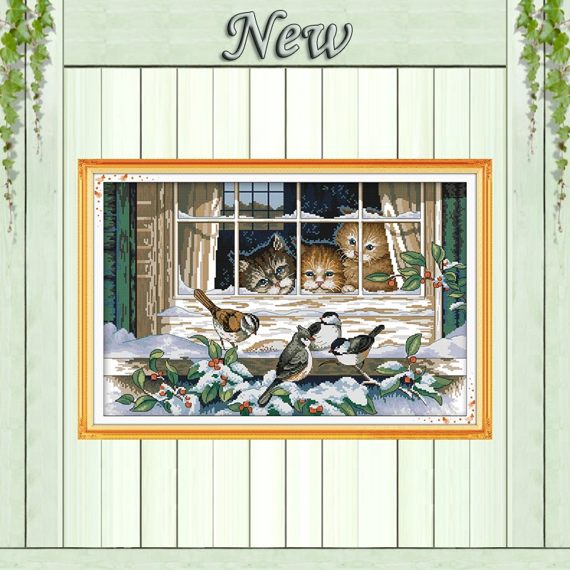 Landscape out of the window,Counted Print on canvas DMC 11CT 14CT Cross Stitch kit,Needlework Set Embroider,winter bird snow cat
Landscape out of the window,Counted Print on canvas DMC 11CT 14CT Cross Stitch kit,Needlework Set Embroider,winter bird snow cat