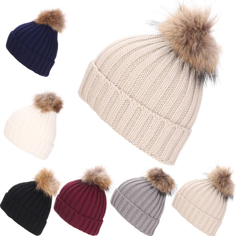 Women Winter Hat Faux Raccoon Fur Pom Wool Knit Baggy Crochet Beanie Hot Cap Hot-Y107
Women Winter Hat Faux Raccoon Fur Pom Wool Knit Baggy Crochet Beanie Hot Cap Hot-Y107