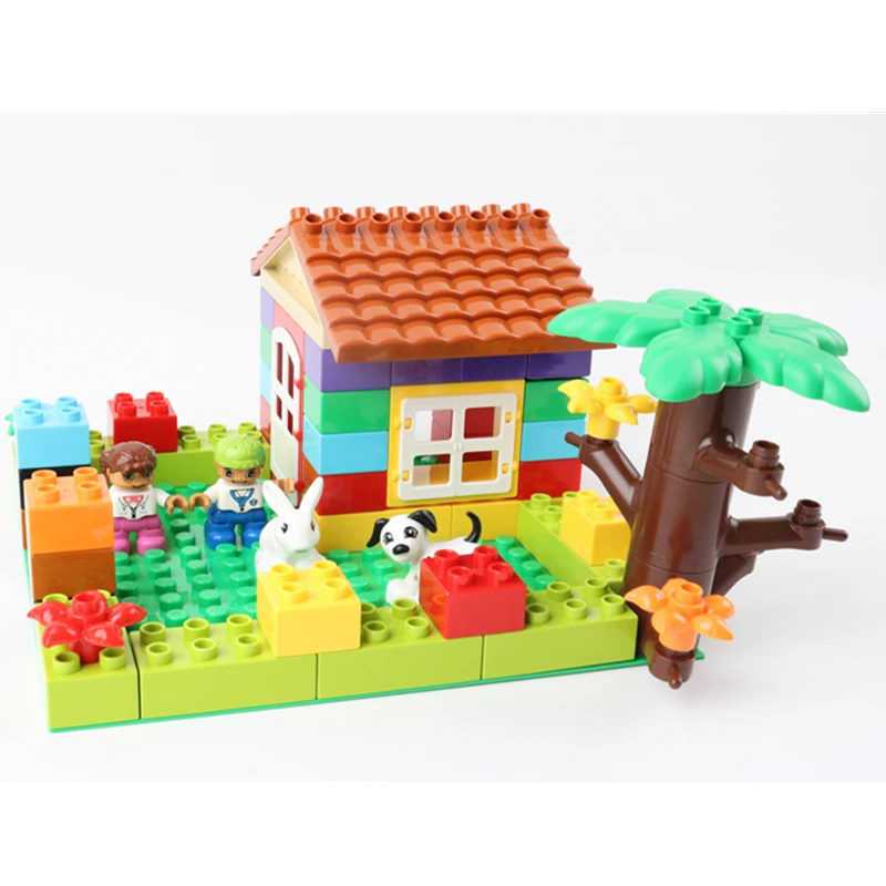 DIY Big Size Building Blocks Happy House Accessories Figure Animal Courtyard Bricks Compatible With Duploed Toys For Kids Gift
DIY Big Size Building Blocks Happy House Accessories Figure Animal Courtyard Bricks Compatible With Duploed Toys For Kids Gift