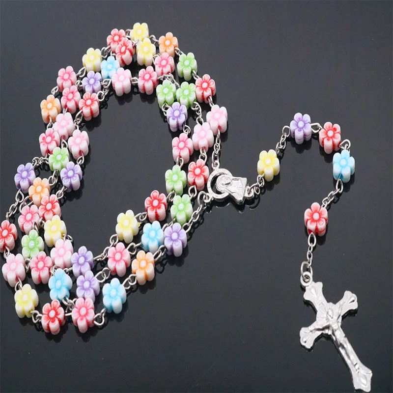 Color Necklace Woman Saint Jesus Imitation Pearl Necklace Silver Drop Rosary Cross Virgin Mary Center
Color Necklace Woman Saint Jesus Imitation Pearl Necklace Silver Drop Rosary Cross Virgin Mary Center