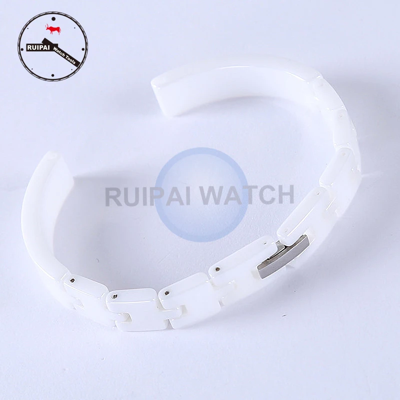 

High Qaulity Ceramic Watchband 8mm Flat Pearl White Radiation-proof Women Ladies Watches Ceramic Wristwatch Strap Watchband