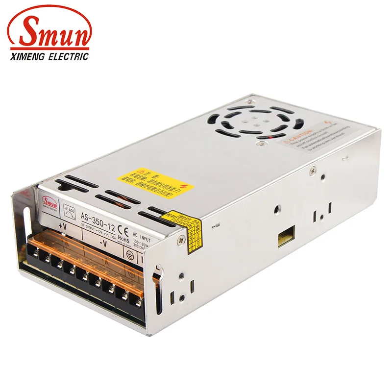 SMUN AS-350-12 350W 12VDC 30A Small Size Type Switching Power Supply With Cooling Fan
SMUN AS-350-12 350W 12VDC 30A Small Size Type Switching Power Supply With Cooling Fan