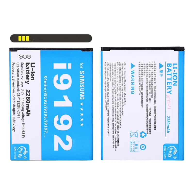 DLL 2280mah B500BE B500AE Mobile Phone Battery For Samsung Galaxy S4 Mini i9192 3.8V 3 pin Li-ion battery not suit i9190 i9198
DLL 2280mah B500BE B500AE Mobile Phone Battery For Samsung Galaxy S4 Mini i9192 3.8V 3 pin Li-ion battery not suit i9190 i9198