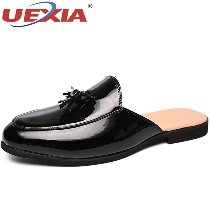 UEXIA Men Slippers Fashion round Toe Microfiber leather Mules Shoes Flat Slides Summer Beach Flip Flop Outside Slip On lovers
UEXIA Men Slippers Fashion round Toe Microfiber leather Mules Shoes Flat Slides Summer Beach Flip Flop Outside Slip On lovers