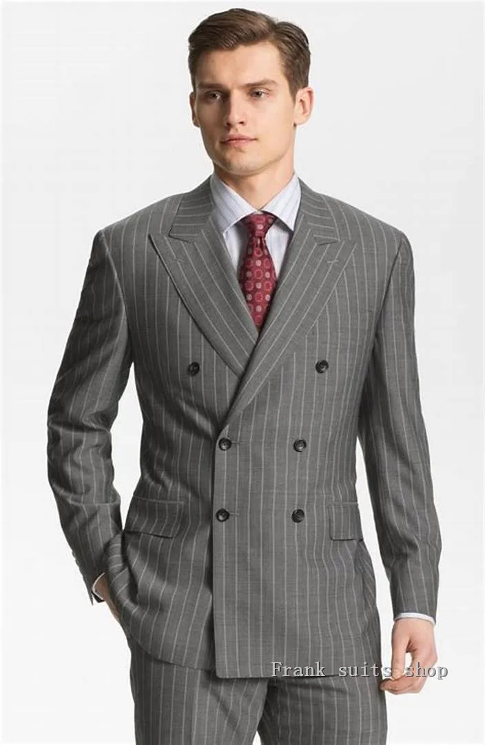 2019 Double Breasted Stripe Suits Peaked Lapel 2 Pieces (Jacket+Pants) Formal Tuxedos Wool Blend Office Business Terno Bespoke
2019 Double Breasted Stripe Suits Peaked Lapel 2 Pieces (Jacket+Pants) Formal Tuxedos Wool Blend Office Business Terno Bespoke