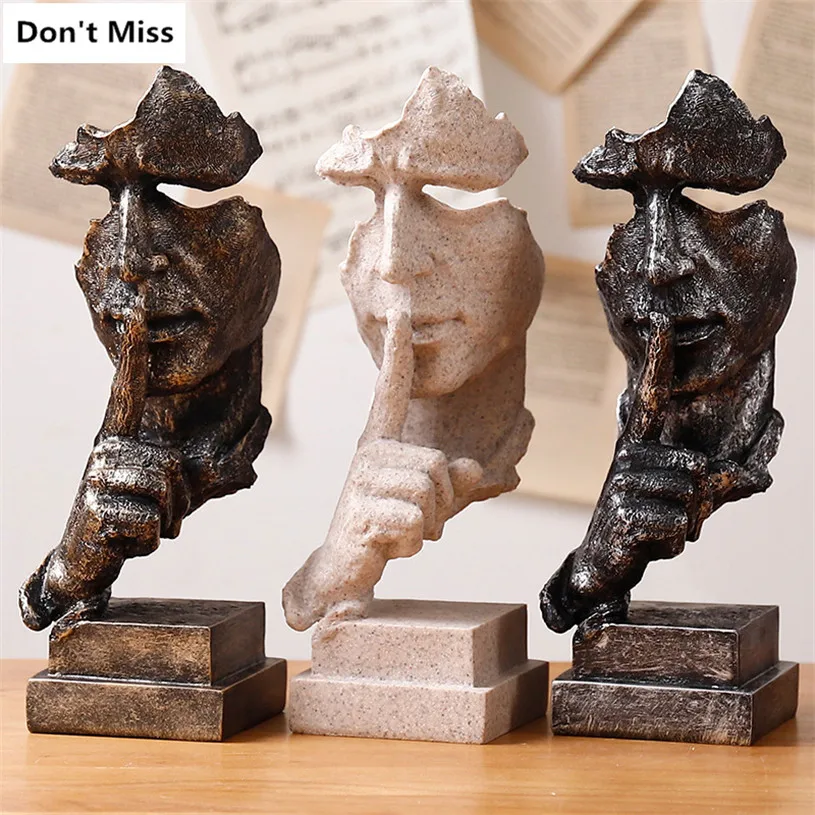 Resin Silent Statue Slience is Gold Sculptures Painting Model Figurine Imitate Antique Home Decoration Ornament People Sculpture
Resin Silent Statue Slience is Gold Sculptures Painting Model Figurine Imitate Antique Home Decoration Ornament People Sculpture