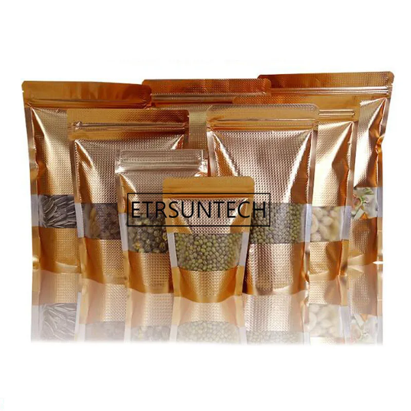 Gold Silver Stand Up Aluminum Foil Bag With Clear Window Zipper Top Pack Bag Coffee Nut Candy Storage Package Bag
Gold Silver Stand Up Aluminum Foil Bag With Clear Window Zipper Top Pack Bag Coffee Nut Candy Storage Package Bag