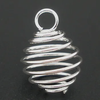 250Pcs DIY Silver Tone Charm Drop Shape Spiral Bead Cages Pendants Breloque Jewelry Making 18x15mm
250Pcs DIY Silver Tone Charm Drop Shape Spiral Bead Cages Pendants Breloque Jewelry Making 18x15mm