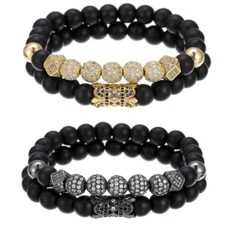 Luxury 2Pc/Sets Micro Pave CZ Disco Ball Charm Bracelets Sets for Women Men 8mm Black Matte Stone Bead Bracelet Jewelry Bileklik
Luxury 2Pc/Sets Micro Pave CZ Disco Ball Charm Bracelets Sets for Women Men 8mm Black Matte Stone Bead Bracelet Jewelry Bileklik