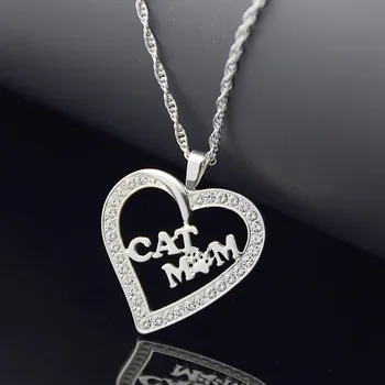 New Gold Color Cat Mom Crystal Zircon Heart Pendant Long Necklace Boho Chic Cat Lover Necklace Fashion Jewely Colar Feminino
New Gold Color Cat Mom Crystal Zircon Heart Pendant Long Necklace Boho Chic Cat Lover Necklace Fashion Jewely Colar Feminino