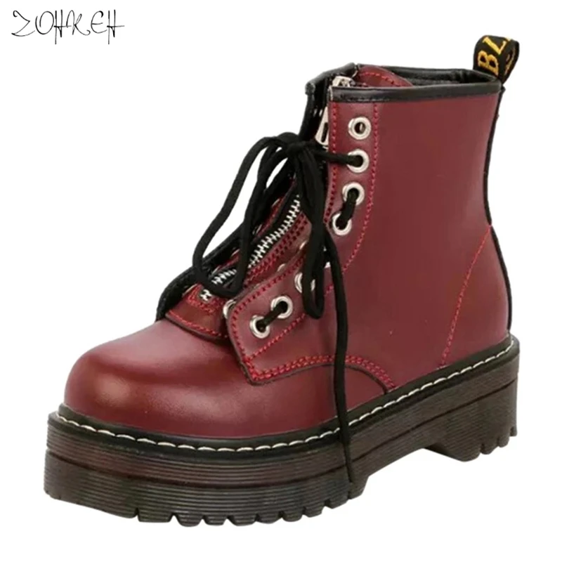 Quality PU Leather Platform Ankle Boots Women Zip Flat Martin Boots Cow Muscle Sole Winter Shoes Woman Chaussures Femme 35-40
Quality PU Leather Platform Ankle Boots Women Zip Flat Martin Boots Cow Muscle Sole Winter Shoes Woman Chaussures Femme 35-40