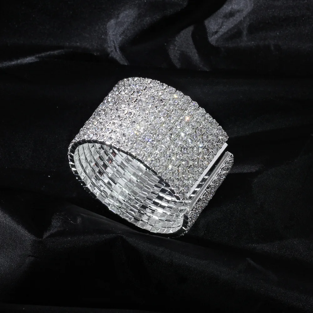 Wedding Bridal Jewelry 1-10 Row Cuff CZ Rhinestone Crystal Stretch Strand Bracelet Bangle Dropshipping
Wedding Bridal Jewelry 1-10 Row Cuff CZ Rhinestone Crystal Stretch Strand Bracelet Bangle Dropshipping