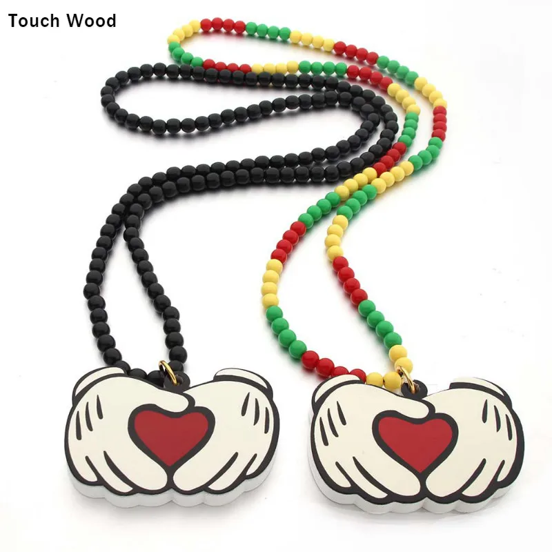 Wooden heart pendant necklace hip hop jewelry 
Wooden heart pendant necklace hip hop jewelry