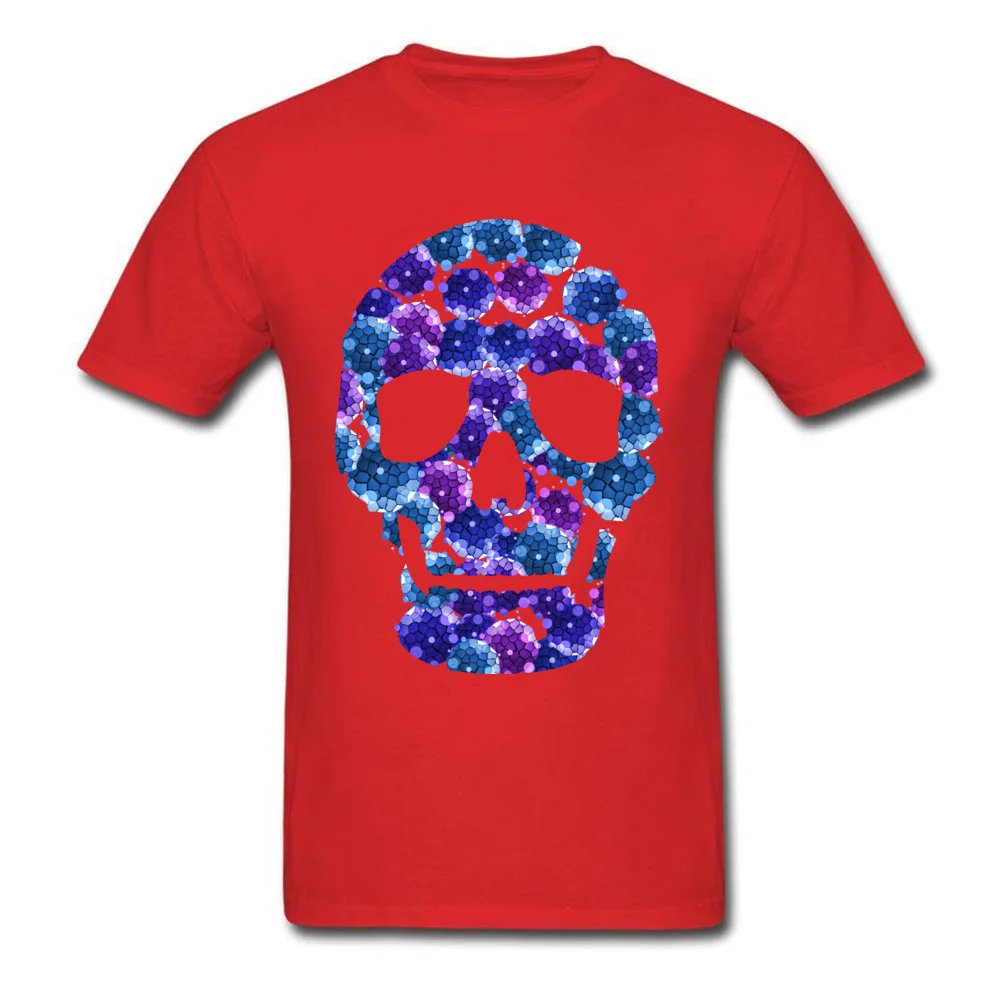 Bacteria Skull Men Classic Design Tops & Tees O Neck VALENTINE DAY Cotton Fabric Tshirts Summer Short Sleeve Tops & Tees Bacteria Skull red