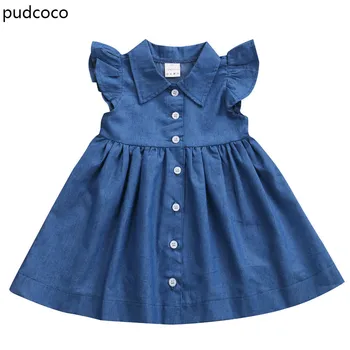 Cute Baby Kids Girl Ruffled Sleeve Casual Dresses Summer Girls Denim Cowboy Button Sundress Party Dress Clothes Blue 1-6Y
Cute Baby Kids Girl Ruffled Sleeve Casual Dresses Summer Girls Denim Cowboy Button Sundress Party Dress Clothes Blue 1-6Y