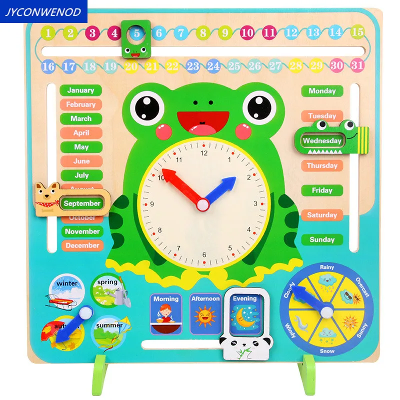 Montessori Wooden Toys Baby Weather Season Calendar Clock Time Cognition Preschool Parent-Child Early Education Toy For Children
Montessori Wooden Toys Baby Weather Season Calendar Clock Time Cognition Preschool Parent-Child Early Education Toy For Children