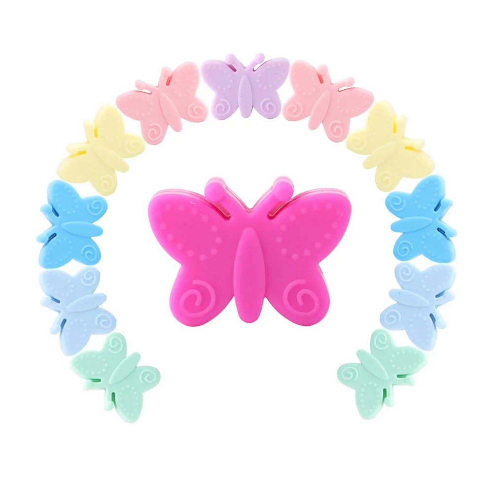 10pcs Silicone Beads Butterfly Colorful Food Grade Silicone Teething Beads Rodent DIY Pendant Pacifier Chain Accessories
10pcs Silicone Beads Butterfly Colorful Food Grade Silicone Teething Beads Rodent DIY Pendant Pacifier Chain Accessories