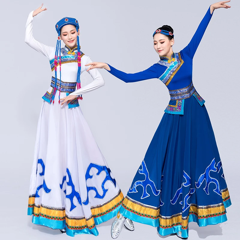 New Mongolian costumes Female Tibetan geese dance costumes Mongolian robe Adult ethnic performance clothing
New Mongolian costumes Female Tibetan geese dance costumes Mongolian robe Adult ethnic performance clothing