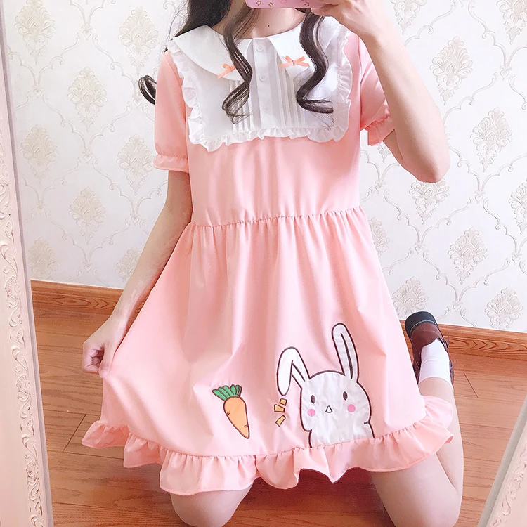 Japanese pink sweet lolita dress cute carrot rabbit patch lace bowknot victorian dress kawaii girl gothic lolita op loli cosplay
Japanese pink sweet lolita dress cute carrot rabbit patch lace bowknot victorian dress kawaii girl gothic lolita op loli cosplay