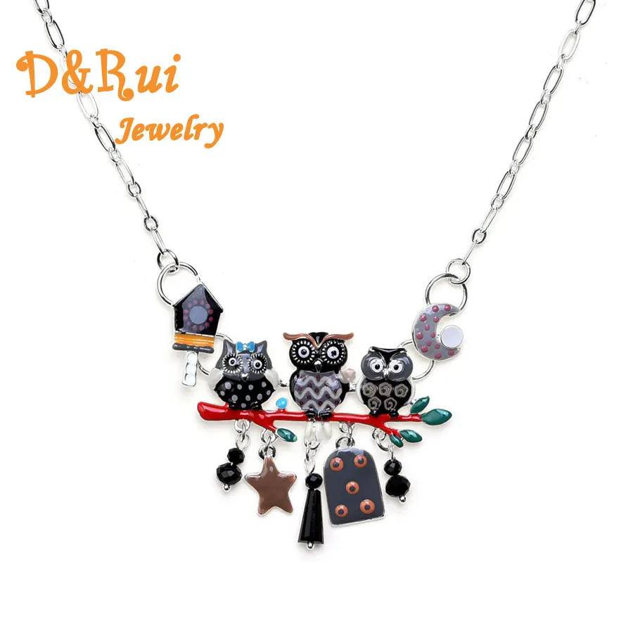 D&Rui Jewelry Fashion Owl Necklaces & Pendants Colors Enamel Animal Bird Moon Star Anime Christmas Gift Chain Necklace For Women
D&Rui Jewelry Fashion Owl Necklaces & Pendants Colors Enamel Animal Bird Moon Star Anime Christmas Gift Chain Necklace For Women