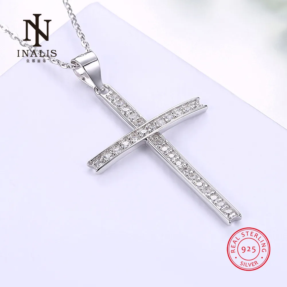 INALIS Fashion Cross Jesus Christians Zircon Pendant Necklace 925 Silver Bijoux for Women Gift Make a Prayer Jewelry Accessories
INALIS Fashion Cross Jesus Christians Zircon Pendant Necklace 925 Silver Bijoux for Women Gift Make a Prayer Jewelry Accessories