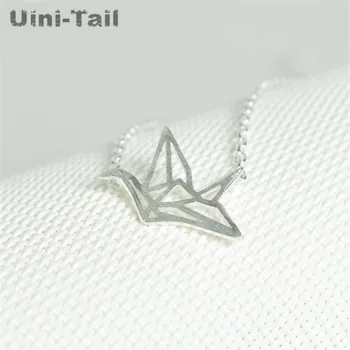 Uini-Tail classic hot 925 sterling silver cute origami thousand paper crane necklace fashion trend sweet hollow design GN626
Uini-Tail classic hot 925 sterling silver cute origami thousand paper crane necklace fashion trend sweet hollow design GN626