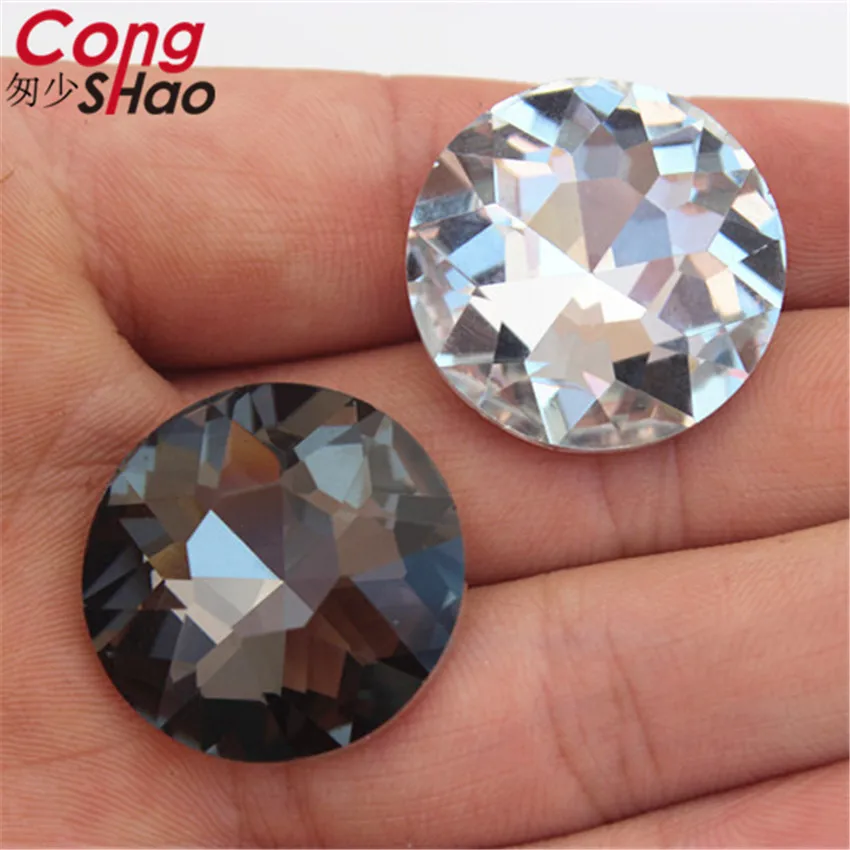 Cong Shao 20Pcs 25mm Gray Clear Crystals Round Rhinestones Pointback Stones And Glass For Wedding Crafts DIY Accessories CS148
Cong Shao 20Pcs 25mm Gray Clear Crystals Round Rhinestones Pointback Stones And Glass For Wedding Crafts DIY Accessories CS148
