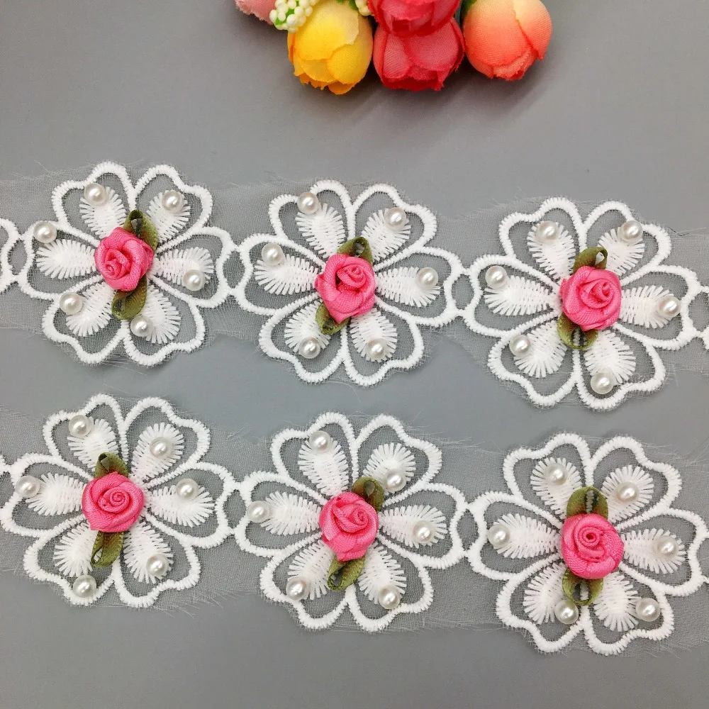 50pcs Heart Rose Flower Pearl Lace Trim Ribbon Fabric Embroidered Sewing Craft Patchwork Handmade DIY For Costume Decoration
50pcs Heart Rose Flower Pearl Lace Trim Ribbon Fabric Embroidered Sewing Craft Patchwork Handmade DIY For Costume Decoration