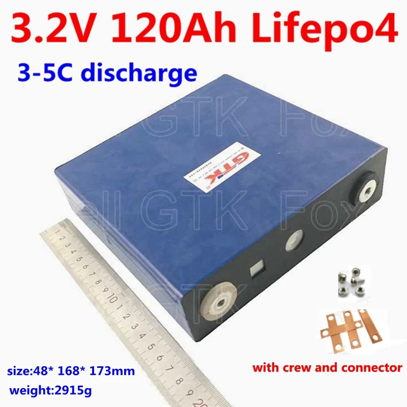 GTK lifepo4 3.2v 130Ah 120Ah 100Ah high capacity rechargeable Iron phosphate lithium battery for 12V 24V EV RV battery pack diy
GTK lifepo4 3.2v 130Ah 120Ah 100Ah high capacity rechargeable Iron phosphate lithium battery for 12V 24V EV RV battery pack diy