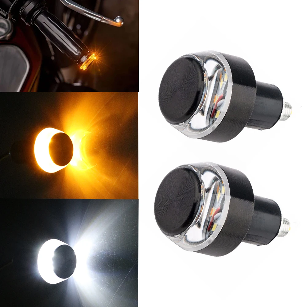 2Pcs 12V Motorcycle Handlebar End LED Turn Signal Light Amber Yellow White Moto Handle Bar Grip Plug Side Marker Lamp
2Pcs 12V Motorcycle Handlebar End LED Turn Signal Light Amber Yellow White Moto Handle Bar Grip Plug Side Marker Lamp