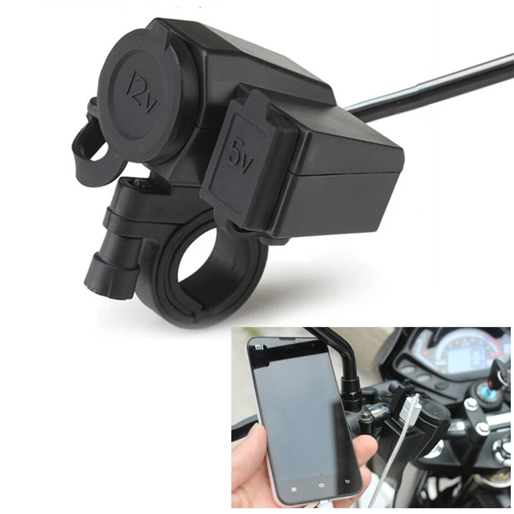 BORUiT Waterproof 12V Motorbike Motorcycle Handlebar Cigarette Lighter Power Adapter Charger With 5V/2.1A USB Socket
BORUiT Waterproof 12V Motorbike Motorcycle Handlebar Cigarette Lighter Power Adapter Charger With 5V/2.1A USB Socket