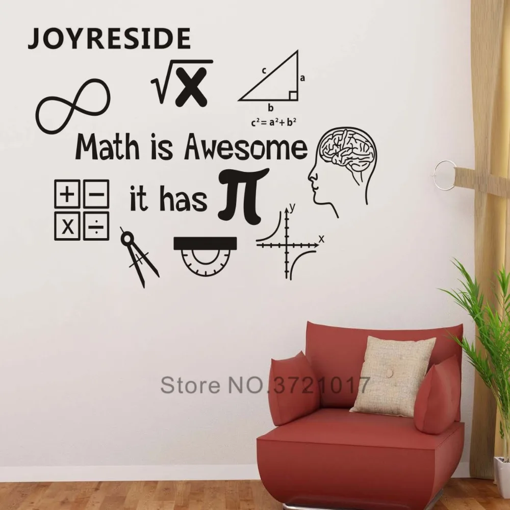 JOYRESIDE Math Is Awesome Wall Decor Thinking Sticker Calculator Decals Vinyl Decorations Interior Home Design Art Murals A1205
JOYRESIDE Math Is Awesome Wall Decor Thinking Sticker Calculator Decals Vinyl Decorations Interior Home Design Art Murals A1205