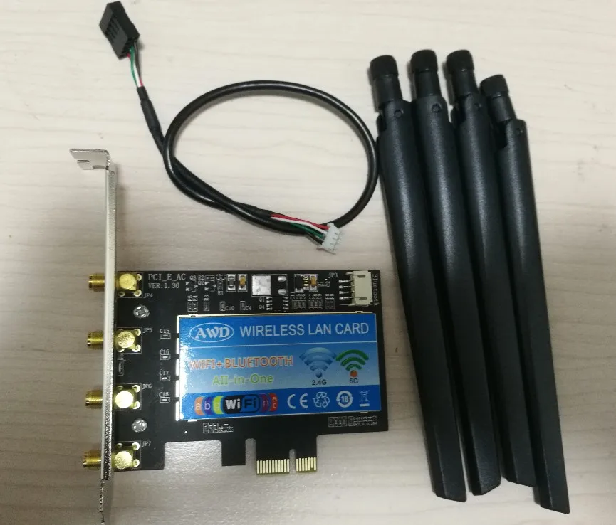 Desktop PCIe Adapter for Broadcom BCM94360CD 1750Mbps 802. 11ac Antenna Dual Band WiFi Wireless bluetooth 4.0 PCI-e Pci express
Desktop PCIe Adapter for Broadcom BCM94360CD 1750Mbps 802. 11ac Antenna Dual Band WiFi Wireless bluetooth 4.0 PCI-e Pci express