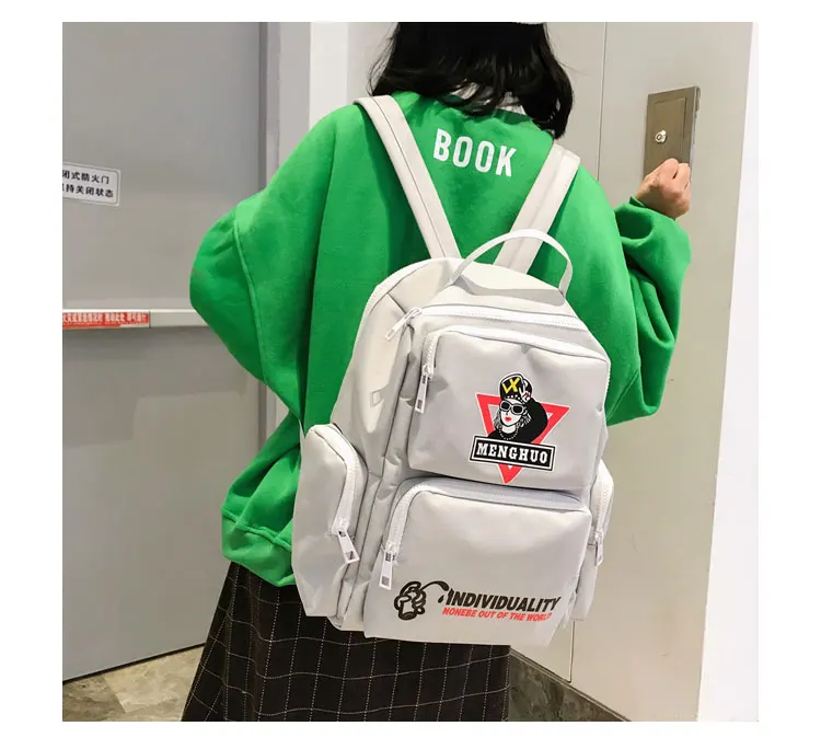 Menghuo Fashion Backpack School Bags for Teenage Girls Cute Travel Shoulder Backpack Bags Oxford Print Rucksack Laptop Backpack_26