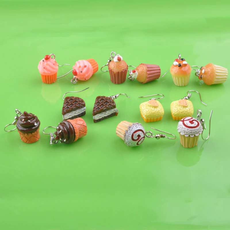 Fashion resin food mousse Dessert cream cake cupcake earrings silver drop dangle earrings earing jewelry for girl women boutique
Fashion resin food mousse Dessert cream cake cupcake earrings silver drop dangle earrings earing jewelry for girl women boutique