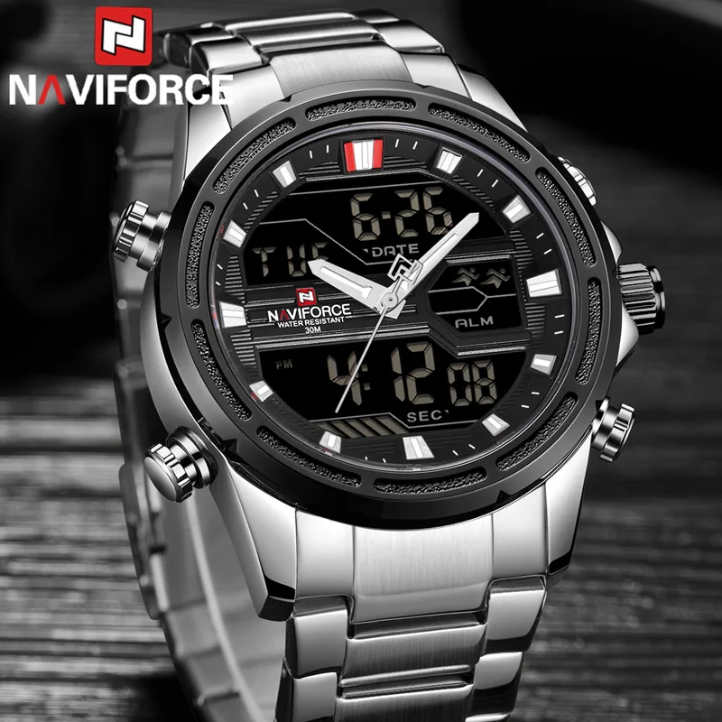 NAVIFORCE Men Watches Top Brand Luxury Military Waterproof LED Digital Sport Men's Clock Male Wristwatch relogio masculino 9138
NAVIFORCE Men Watches Top Brand Luxury Military Waterproof LED Digital Sport Men's Clock Male Wristwatch relogio masculino 9138