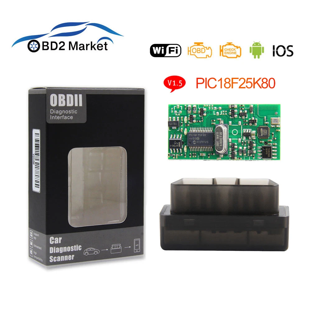 obd 2 ELM327 V1.5 WIFI diagnostic tool OBD OBD2 Scanner for IOS/Android ELM 327 Diagnostic tools PIC18F25K80 automotive scanner
obd 2 ELM327 V1.5 WIFI diagnostic tool OBD OBD2 Scanner for IOS/Android ELM 327 Diagnostic tools PIC18F25K80 automotive scanner