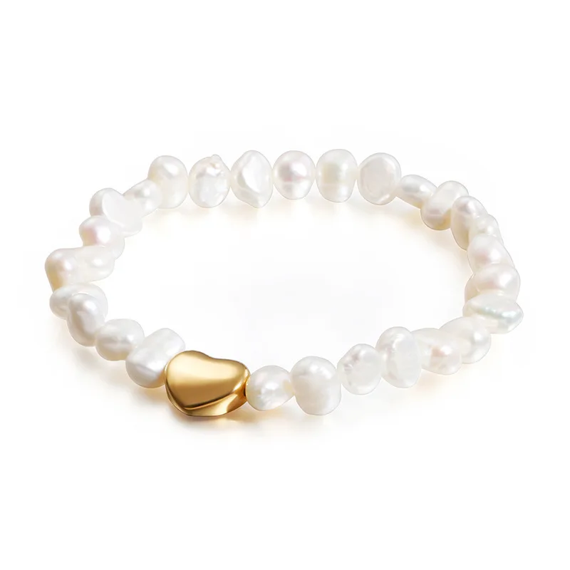 New Spain bears style Women Stainless gold silver Irregular white shell pearls bead heart charms beaded bracelet
New Spain bears style Women Stainless gold silver Irregular white shell pearls bead heart charms beaded bracelet