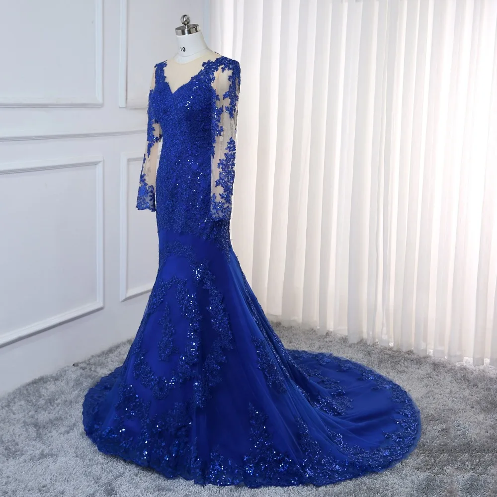2019-New-Elegant-Long-Royal-Blue-Sequin-Appliques-Evening-Dress-vestido-de-festa-robe-longue-prom