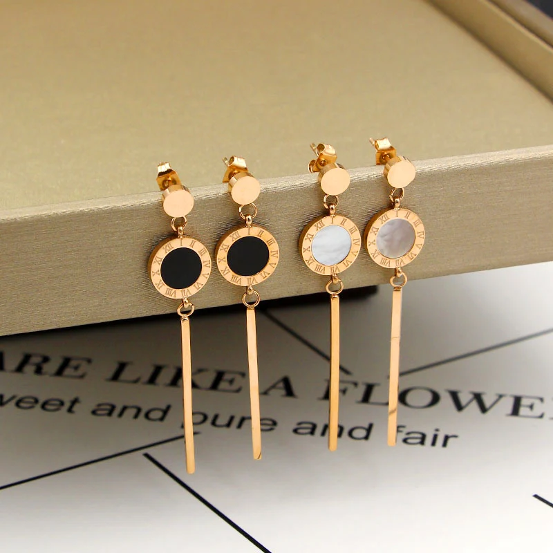 2017 New TYME Titanium ateel White And Black Long Woman Lady Roman Earrings Famous Brand Jewelry for Woman gift Love Pendientes
2017 New TYME Titanium ateel White And Black Long Woman Lady Roman Earrings Famous Brand Jewelry for Woman gift Love Pendientes