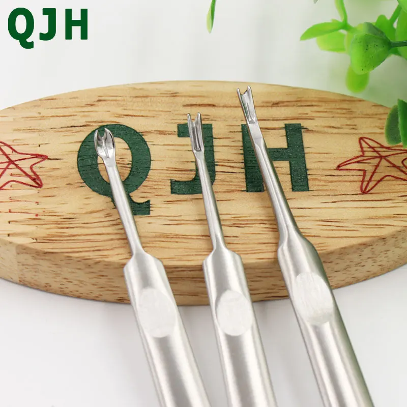 QJH бренд 3 шт. кожаный инструмент для рукоделия отрезной тонкий нож &quotU V" стиль