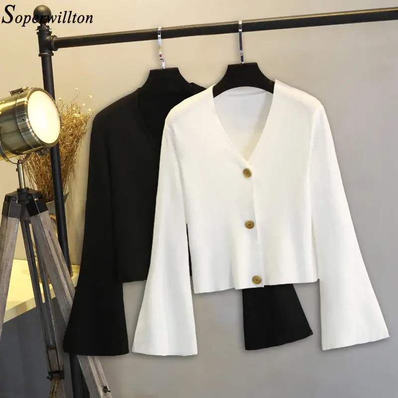 Women Spring Autumn Short Cardigan Sweater Coat Female 2019 Fahison Long Flare Sleeve Knitted Jacket Tops Blusas Mujer White D79
Women Spring Autumn Short Cardigan Sweater Coat Female 2019 Fahison Long Flare Sleeve Knitted Jacket Tops Blusas Mujer White D79